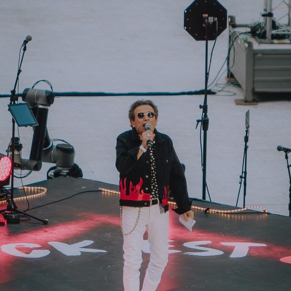 Philippe Manœuvre (parrain) - Rockin'1000 au Stade de France à Saint-Denis, Seine Saint-Denis, France, le 29 juin 2019. Pendant plus de deux heures, 204 bassistes, 389 guitaristes, 236 batteurs et 209 chanteurs reprennent des classiques du rock. © Alexandre Fumeron/Bestimage