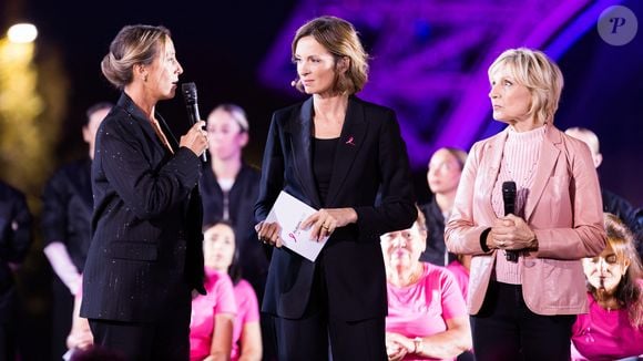Exclusif - Sandrine Planchon, Isabelle Ithurburu, Evelyne Dhéliat - Soirée de lancement "Octobre Rose" organisée par l’association Ruban Rose présentée par I. Ithurburu à Paris le mardi 30 septembre 2025. 
© Léa Maï - Léo Trotin – association Ruban Rose / Bestimage