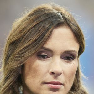 Isabelle Ithurburu en tribunes du deuxième test-match de rugby de l’Autumn Nations Series 2024 opposant l'équipe de France à l'Équipe de Nouvelle-Zélande "All Blacks" (30-29) au Stade France à Saint-Denis, Seine Saint-Denis, France, le 16 novembre 2024. © Cyril Moreau/Bestimage