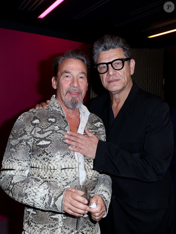 Florent Pagny et Marc Lavoine lors de la soirée de gala "Heroes for Imagine" qui a permis de récolter dix millions d'euros au profit de la recherche contre les maladies génétiques à Paris le 23 septembre 2024. © Dominique Jacovides / Bestimage