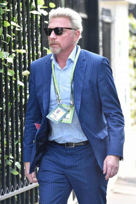 Boris Becker se rend sur le tournoi de Wimbledon à Londres le 12 juillet 2018. Photo par Bestimage