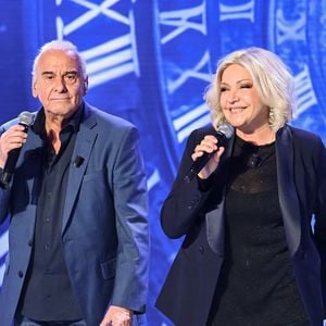 Exclusif - Michel Fugain et son épouse Sanda  - Enregistrement de l'émission Vivement dimanche au studio Rive Gauche à Paris, présentée par Michel Drucker et diffusée le 9 février sur France 3. © Guillaume Gaffiot/Bestimage