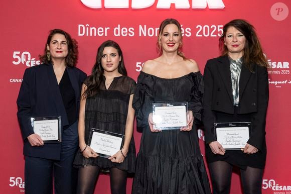Judith Nora, Malou Khebizi, Agathe Riedinger, Priscilla Bertin - Photocall du dîner des nommés 2025 pour la cérémonie des Cesar au Fouquet's à Paris le 10 février 2025 © Olivier Borde /Bestimage