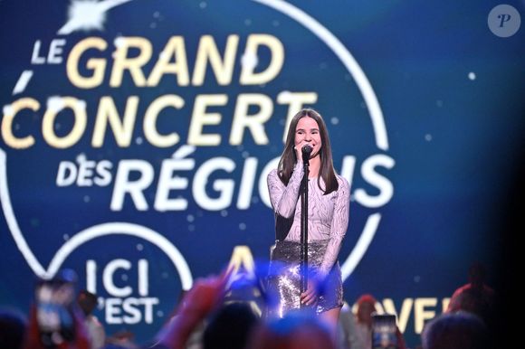 Marina Kaye à l'enregistrement de l'émission de télévision "Le Grand Concert des Régions : Ici c'est Aix en Provence", à l'Arena du Pays d'Aix, présentée par L.Luyat et L.Thilleman, et diffusée le 17 mai sur France 3. Le 30 avril 2024. © Bruno Bebert-Jack Tribeca / Bestimage