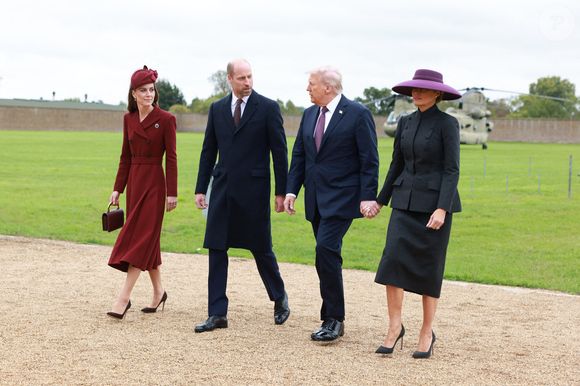 Le prince et la princesse de Galles reçoivent le président américain Donald Trump et la première dame Melania Trump au château de Windsor, Berkshire, au premier jour de leur deuxième visite d'État au Royaume-Uni, à Windsor, Berkshire, Angleterre, Royaume-Uni, le 17 septembre 2025. Photo by Ian Vogler/Daily Mirror/PA Wire/ABACAPRESS.COM