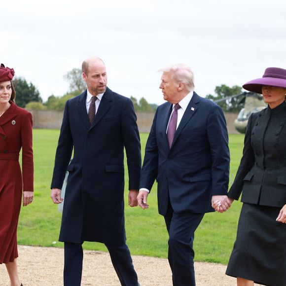 Le prince et la princesse de Galles reçoivent le président américain Donald Trump et la première dame Melania Trump au château de Windsor, Berkshire, au premier jour de leur deuxième visite d'État au Royaume-Uni, à Windsor, Berkshire, Angleterre, Royaume-Uni, le 17 septembre 2025. Photo by Ian Vogler/Daily Mirror/PA Wire/ABACAPRESS.COM