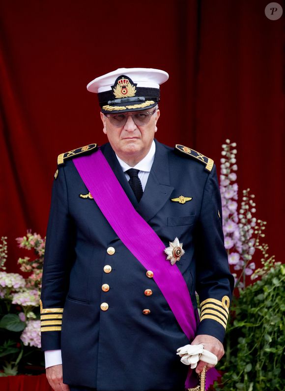 Le prince Laurent de Belgique - La famille royale belge assiste à la parade lors de la fête nationale à Bruxelles, Belgique, le 21 juillet 2022. © Royalportraits Europe/Bernard Rubsamen / Bestimage