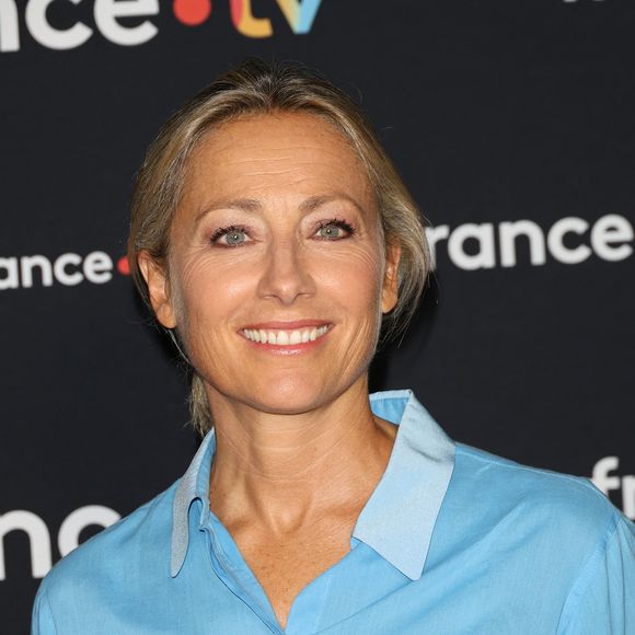 Anne-Sophie Lapix au photocall pour la conférence de presse de rentrée de France TV à la Grande Halle de la Villette à Paris, France, le 11 juillet 2023. © Coadic Guirec/Bestimage