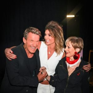 Benjamin Castaldi, Caroline Ithurbide, Isabelle-Morini-Bosc lors de l'enregistrement de l’émission "On Connait La Chanson Céline Dion", présentée par L.Boccolini et diffusée le 1er septembre sur W9, à Paris, France, le 2 juillet 2026. © Jack Tribeca/Bestimage