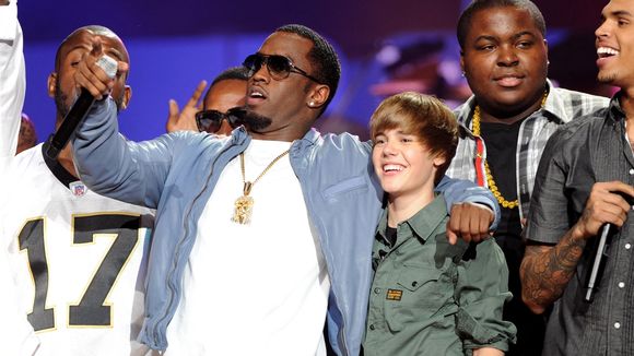 Justin Bieber et P. Diddy au 'Jimmy Kimmel Live!' en 2011
