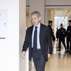 L'ancien président français Nicolas Sarkozy (qui vient de fêter ses 70 ans hier le 28 janvier) - N.Sarkozy et 11 autres prévenus arrivent au tribunal de Paris pour leur procès pour des accusations de financement illégal de la campagne présidentielle victorieuse de 2007 par le dictateur M.Kadhafi, le 29 janvier 2025. © Pierre Perusseau/Bestimage
