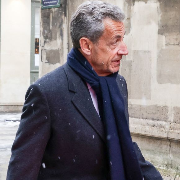 Nicolas Sarkozy aux obsèques de Marie-Josèphe Balladur, la femme d'E.Balladur, en l'église Notre Dame de l'Annonciation à Paris, France, le 7 janvier 2026. © Jack Tribeca/Bestimage