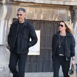 Roschdy Zem et sa compagne Sarah Poniatowski - Obsèques de Nathalie Baye en l'église Saint-Sulpice à Paris le 23 avril 2026. © Dominique Jacovides - Coadic Guirec / Bestimage