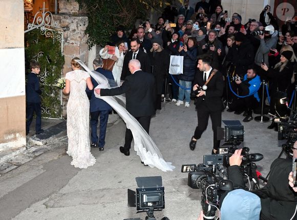 Mariage du prince Nikolaos de Grèce et Chrysi Vardinogiannis durant leur mariage à l'église Saint Nicholas Ravagas à Athènes le 7 février 2025. Backgrid UK/ Bestimage
