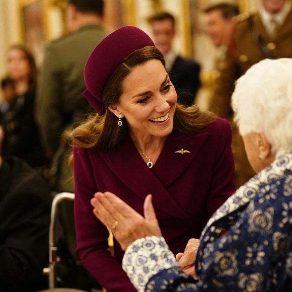 Catherine (Kate) Middleton, princesse de Galles, - Les membres de la famille royale britannique assistent à la célébration du 80ème anniversaire de la fin de la Seconde guerre mondiale (VE80 Tea Party) au palais de Buckingham, à Londres, au Royaume-Uni, le 5 mai 2025. © Jordan Pettitt/WPA-Pool/Bestimage