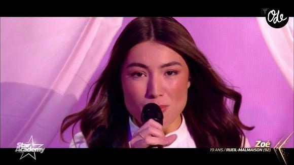 Elle a interprété S'il suffisait d'aimer de Céline Dion lors du premier prime.

Zoé fait partie de la nouvelle promotion de la "Star Academy". Capture d'écran TF1