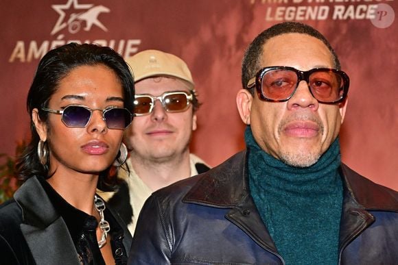 JoeyStarr et sa compagne Pauline Latchoumanin - 104ème édition du Prix d'Amérique 2025 à l'hippodrome Paris-Vincennes le 26 janvier 2025. © Christian Liewig/Bestimage