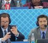 L’ancien footballeur a commenté le match avec Grégoire Margotton
Les commentateurs Bixente Lizarazu et Grégoire Margotton lors de la 8ème de finale du match de coupe du monde opposant l'Angleterre à la Colombie au stade Spartak à Moscow, Russie, le 3 juillet 2018. L'Angleterre a gagné le match 4-3 aux tirs au but après un match nul 1-1. © Cyril Moreau/Bestimage