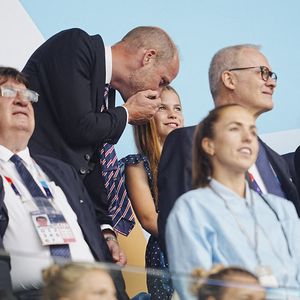 Le Prince de Galles et la Princesse Charlotte dans les tribunes lors de la finale de l'UEFA Women's Euro 2025 au St. Jakob-Park à Bâle, Suisse, le 27 juillet 2025. Photo by Peter Byrne/PA Wire/ABACAPRESS.COM