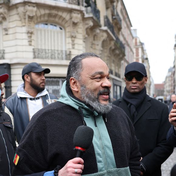 Dieudonné M'Bala M'Bala - Arrivées à l'hommage à Jean-Marie Le Pen en l’église Notre-Dame du Val-de-Grâce à Paris le 16 janvier 2025.

© Cyril Moreau / Bestimage