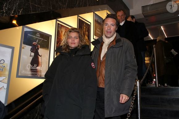 Nicolas Bedos et sa compagne Pauline Desmonts - Présentation et Projection du Documentaire de Bernard-Henri Lévy (BHL) sur la guerre en Ukraine : "Slava Ukraini" (Gloire à l'Ukraine) au Cinéma Balzac à Paris, France, le 6 Février 2023.  © Bertrand Rindoff / Bestimage
