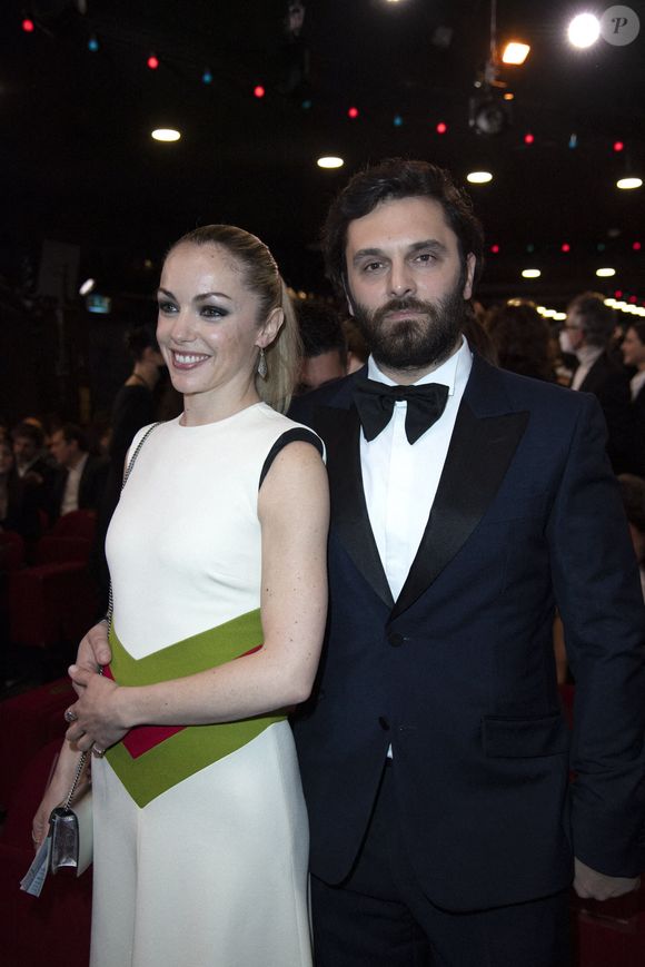 Charlotte Ranson et Pio Marmai lors de la 47e cérémonie des César du cinéma à l'Olympia à Paris, France, le 25 février 2022. Photo by Aurore Marechal/ABACAPRESS.COM