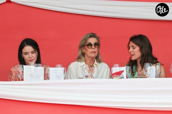 La princesse Caroline de Hanovre et sa fille Charlotte Casiraghi ont a assisté à la Monaco Longines Pro Am Cup au profit de l' AMADE à Monaco, le 3 juillet 2024. © Claudia Albuquerque/Bestimage