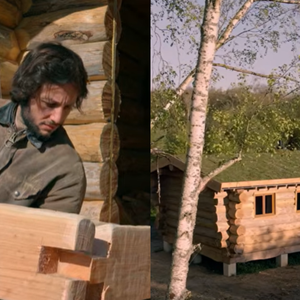 Vianney a publié une longue vidéo sur YouTube montrant la construction de sa cabane.

Vianney en pleine construction de sa cabane en bois sur YouTube.
