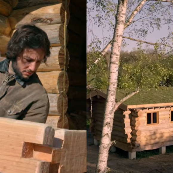Vianney a publié une longue vidéo sur YouTube montrant la construction de sa cabane.

Vianney en pleine construction de sa cabane en bois sur YouTube.