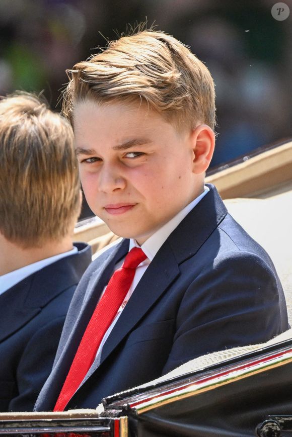 Le prince George pendant le défilé des couleurs 2025, à Londres, Royaume-Uni, le 14 juin 2025. Photo by Zak Hussein/Splash News/ABACAPRESS.COM