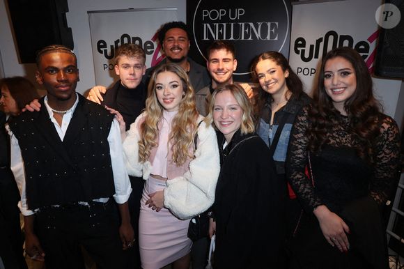 Charles, Emma, Noah, Julie, Julien, Maia, Franck et Maureen (Star Academy 12) participent à la Pop Up Influence Party organisée par Aurelien Cassirame, à Paris, le 02 février 2025 à Paris, France. Photo by Jerome Domine/ABACAPRESS.COM