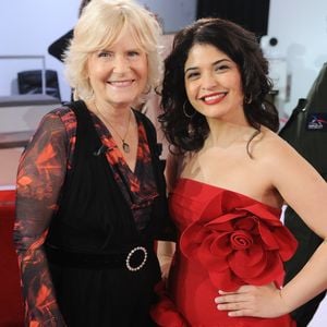 Exclusif - Catherine Ceylac et Ana Carla Maza - Enregistrement de l'émission Vivement dimanche au studio Rive Gauche , presentée par Michel Drucker . Diffusion sur France 3 le 22/03/2026. Photos prises le 11 mars 2026. © Guillaume Gaffiot / Bestimage