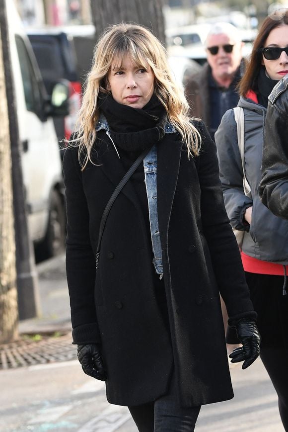 Renaud Sechan, Lola Sechan et Romane Serda lors des obsèques de Thierry Sechan au cimetière Montparnasse le 16 janvier 2019 a Paris, France. Photo by ABACAPRESS.COM