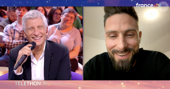 Olivier Giroud sur France 2 pendant le "Téléthon"