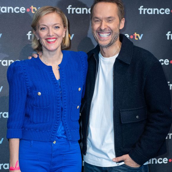 Maya Lauque et Damien Thevenot assistent au 40ème anniversaire de l'émission Télé Matin dans les locaux de France Télévision à Paris, France, le 06 février 2025. Photo by Aurore Marechal/ABACAPRESS.COM