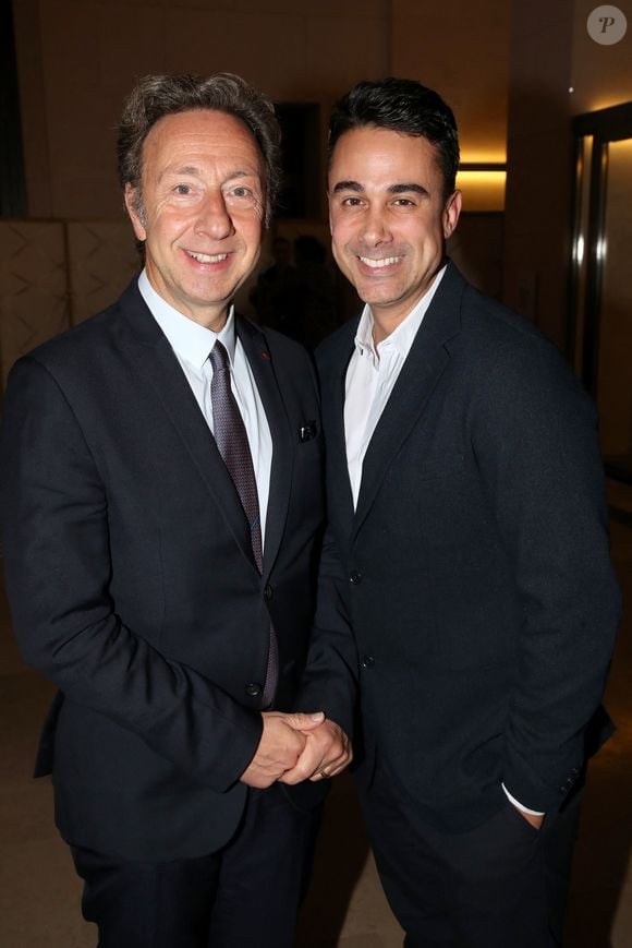 Exclusif - Stephane Bern et son compagnon Yori Bailleres - Dîner de Gala de la BnF à Paris, France, le 30 Septembre 2024.  © Bertrand Rindoff / Bestimage