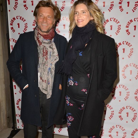 Laurent Delahousse et sa compagne Alice Taglioni (enceinte) lors d'une visite privée et d'un dîner de gala caritatif donné en faveur des actions de l'association "Un Rien C'est Tout" au musée Rodin à Paris, France, le 19 septembre 2019. © Veeren/Bestimage