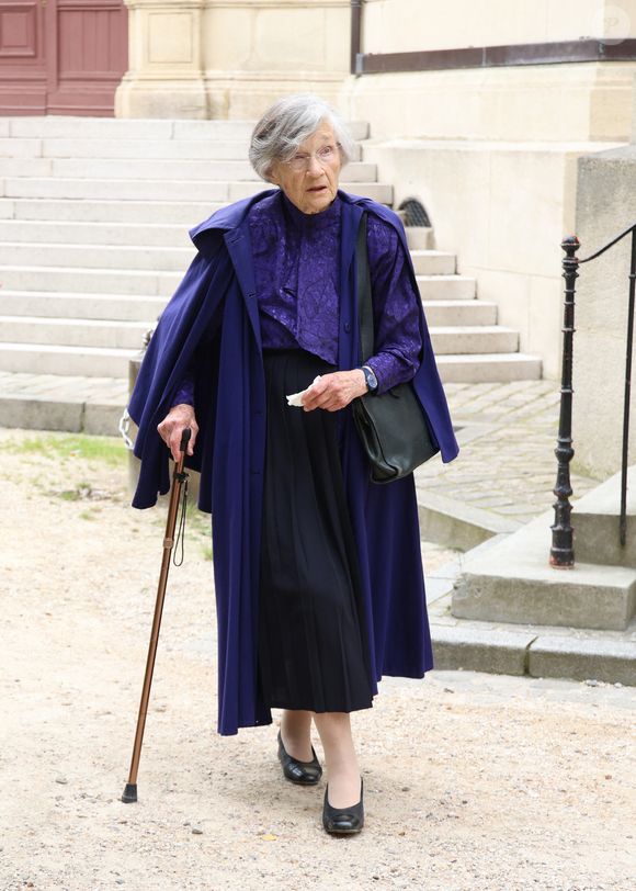 Exclusif - Elisabeth Gagarine la soeur de Macha Meril aux obsèques de sa soeur la princesse Hélène Gagarine en la cathédrale Saint-Alexandre-Nevsky, à Paris, France, le 20 août 2025. © Denis Guignebourg/Bestimage