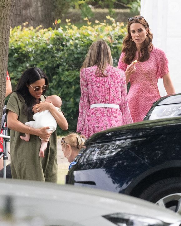 Meghan, la duchesse de Sussex, Archie et Catherine, la duchesse de Cambridge lors du King Power Royal Charity Polo Day au Billingbear Polo Club à Wokingham, au Royaume-Uni, le 10 juillet 2019. Photo par Splash News/ABACAPRESS.COM