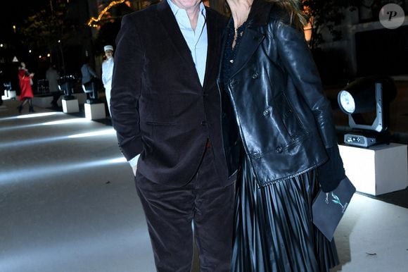 François Cluzet et sa femme Narjiss Slaoui-Falcoz - Soirée du 10ème anniversaire de l'hôtel Peninsula à Paris le 28 novembre 2024. © Rachid Bellak/Bestimage