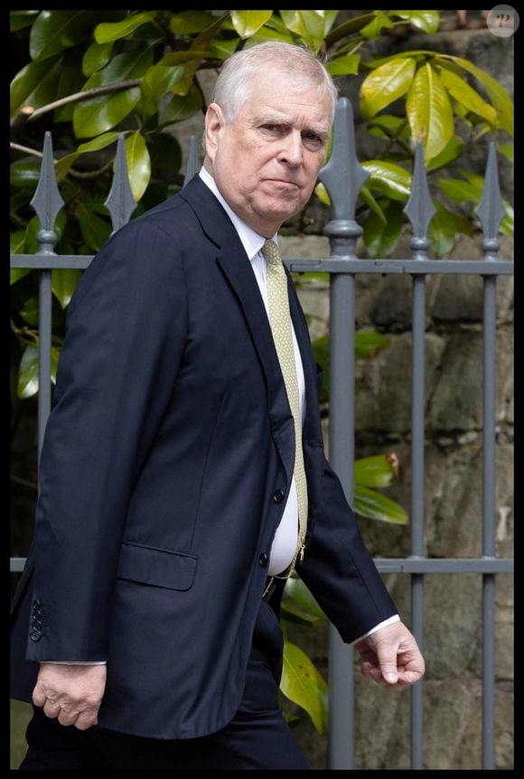 Le prince Andrew quitte l'office religieux du dimanche de Pâques au château de Windsor, au Royaume-Uni. 20 avril 2025. Photo by Stephen Lock / i-Images/ABACAPRESS.COM