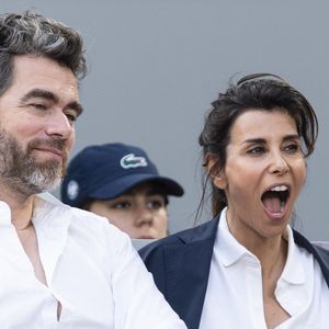 Reem Kherici et son ex compagnon Gilles Lemaire lors des Internationaux de France de Tennis de Roland Garros 2025, à Paris, France, le 6 juin 2025. 

© Jacovides-Moreau/Bestimage