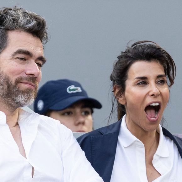 Reem Kherici et son ex compagnon Gilles Lemaire lors des Internationaux de France de Tennis de Roland Garros 2025, à Paris, France, le 6 juin 2025. 

© Jacovides-Moreau/Bestimage