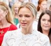 Le but de cette visite était de sensibiliser concernant les gestes de premiers secours.

La princesse Charlene de Monaco lors du Pique-nique des Monégasques.  © Claudia Albuquerque/Bestimage