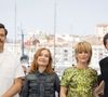 Elle a aussi parlé de la transmission à ses trois enfants, tous liés au cinéma.

Laurent Lafitte, Isabelle Huppert, Marina Foïs, Raphaël Personnaz au photocall de La femme la plus riche du monde (hors compétition) lors du 78ème Festival International du Film de Cannes, le 19 mai 2025. © Moreau / Jacovides / Bestimage