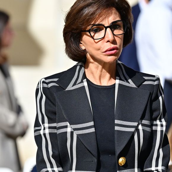 Rachida Dati, Ministre de la Culture - Cérémonie d’Adieu aux armes du général d’armée Thierry Burkhard, à l’Hôtel national des Invalides à Paris, le 5 septembre 2025. 
© Christian Liewig / Bestimage