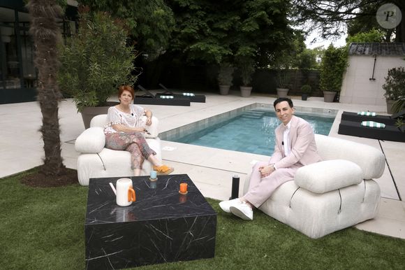 Exclusif - Véronique Genest lors de l'enregistrement de l'émission "La piscine de Jordan de Luxe" le 5 juin 2024. © Cédric Perrin / Bestimage