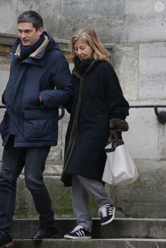 Claire Chazal lors de la cérémonie des obsèques de Catherine Laborde à l'église Saint-Roch à Paris, France, le 6 février 2025. Photo by Nasser Berzane/ABACAPRESS.COM