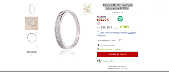 Son alliance vient de Diamantor
La bague de Jennifer, de "Mariés au premier regard"