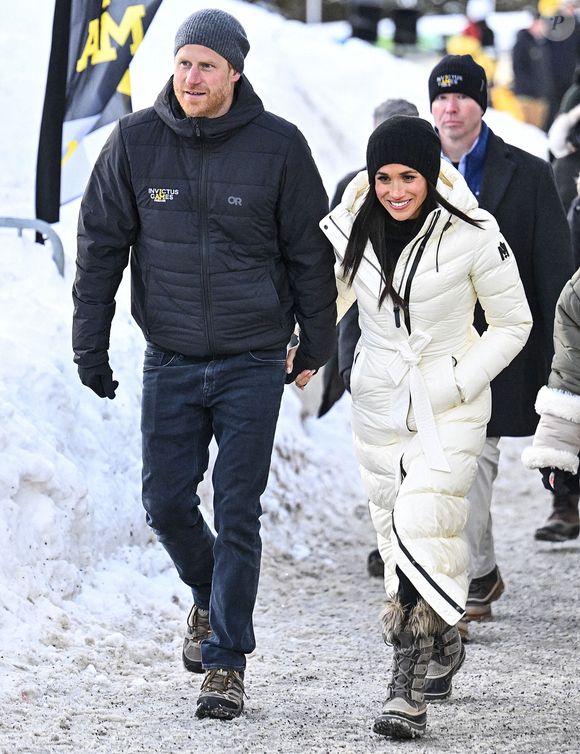 Le duc et la duchesse de Sussex à la cérémonie de bienvenue à Whistler pendant les Invictus Games à Whistler, Canada, le 10 février 2025. Photo bb Bruce Adams/Daily Mail/dmg media Licensing/ABACAPRESS.COM